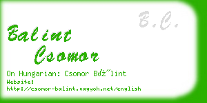 balint csomor business card